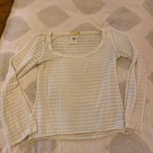 Zoey White Striped Long Sleeve Top
